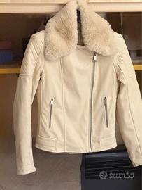 Giacca GUESS biker similpelle panna M