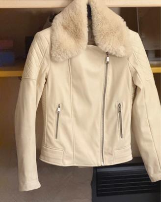 Giacca GUESS biker similpelle panna M
