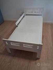 Letto bambini Ikea in doghe, sponda, materasso