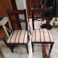 Coppia antiche sedie da scrivania seta San Leucio