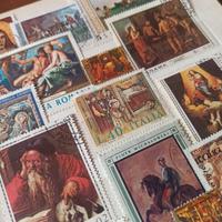 20 Francobolli vintage tema dipinti