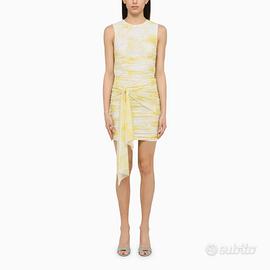 MSGM Abito Tubino Bodycon Giallo/Bianco IT42- 650€