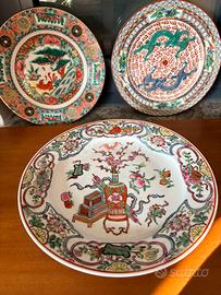 Set 3 Piatti Decorativi Cinesi “Famiglia Rosa”