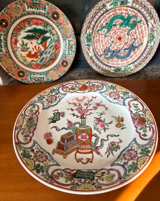 Set 3 Piatti Decorativi Cinesi “Famiglia Rosa”