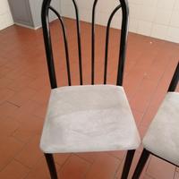 Sedie Berloni da cucina in metallo e alcantara