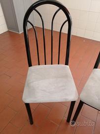 Sedie Berloni da cucina in metallo e alcantara