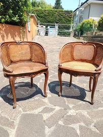 Poltrone Luigi XVI con paglia di Vienna