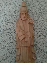 Antica statua in marmo di Vescovo pastorale 