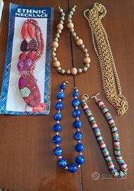set 5 collane colorate vari modelli 