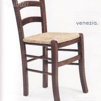 Sedia in legno paglia noce arte povera cucina clas