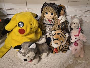 Lotto peluche e bambole di pezza vintage
