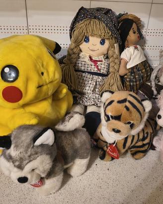 Lotto peluche e bambole di pezza vintage