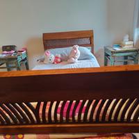 Letto singolo legno con rete e materasso 