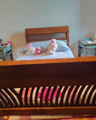 Letto singolo legno con rete e materasso 