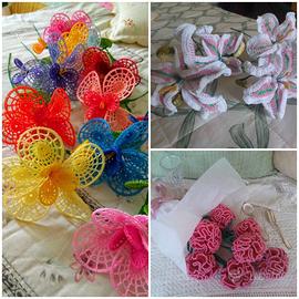 Fiori grandi petali/ gigli/garofani ad uncinetto