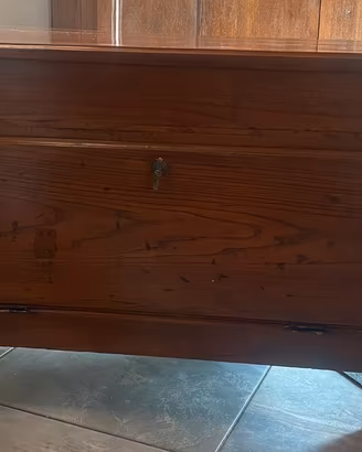 Mobiletto antico in Legno Massello con ribaltina