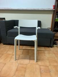 12 sedie IKEA bianche braccioli – impilabili