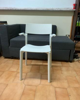 12 sedie IKEA bianche braccioli – impilabili