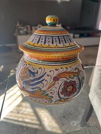 Vaso porta aglio in ceramica di Deruta