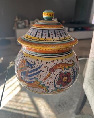 Vaso porta aglio in ceramica di Deruta