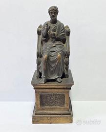 Scultura in bronzo San Pietro in cattedra XIX SEC