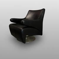 Poltrona in vera pelle nera J.H. Hicolity