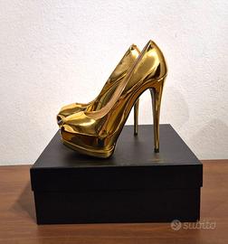 Decolletè con tacco, oro, Giuseppe Zanotti, 38,5