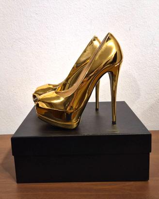 Decolletè con tacco, oro, Giuseppe Zanotti, 38,5