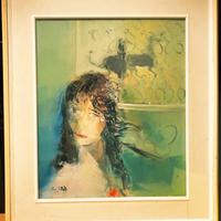 Quadro figura femminile adolfo spalletti olio