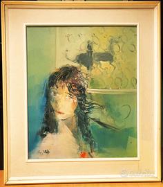 Quadro figura femminile adolfo spalletti olio