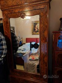 armadio camiciera antico Radica di noce 