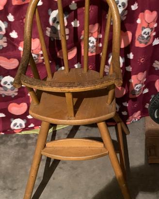 Seggiolone in legno Ikea vintage