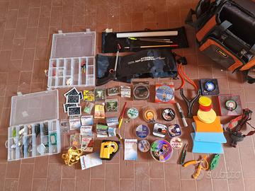 Attrezzatura pesca in blocco con borsa e foderi