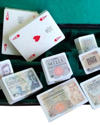 Cofanetto set Poker + fiches vecchie lire - NUOVO