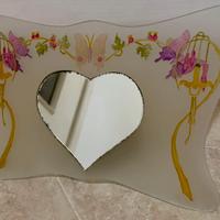 Specchiera vintage vetro inciso a mano Rag&daime