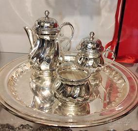 servizio da tè o caffè 4 pezzi silver plate 