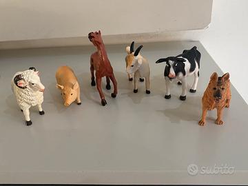 Set di 6 animali in plastica