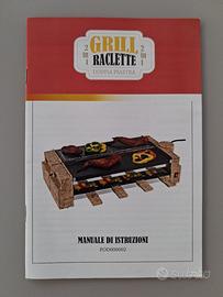 Grill Raclette Doppia Piastra Con Pietra Lavica 