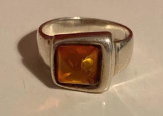 Anello argento 925 con ambra