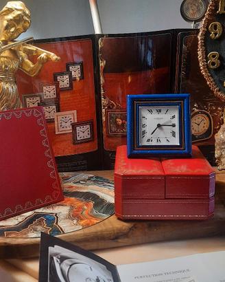 sveglia Cartier quadrata blu lapislazzuli anni 80