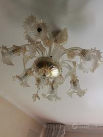 Lampadario e 2 Abat-jour in Vetro di Murano
