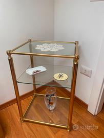 Mobiletto in ottone e cristallo