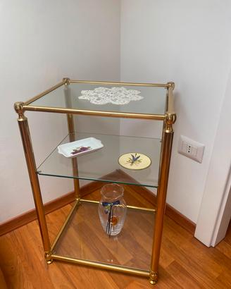 Mobiletto in ottone e cristallo