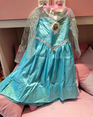 Vestito carnevale bimba Frozen Elsa, età 5/6 anni