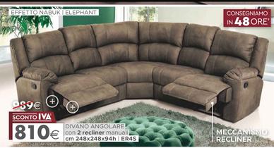 Divano angolare con recliner