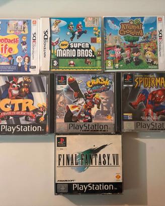 Lotto videogiochi PS1, Nintendo DS e 3DS
