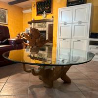 Tavolo e Panca in Legno d’Ulivo Massiccio