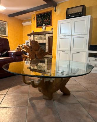 Tavolo e Panca in Legno d’Ulivo Massiccio