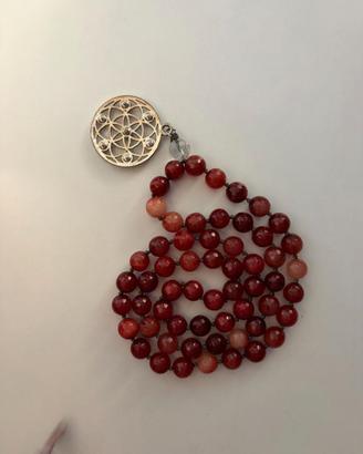 Collana in petra corniola con pendente chakra