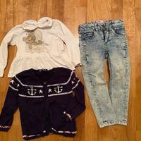 set abbigliamento bambina maglia-cardigan e jeans